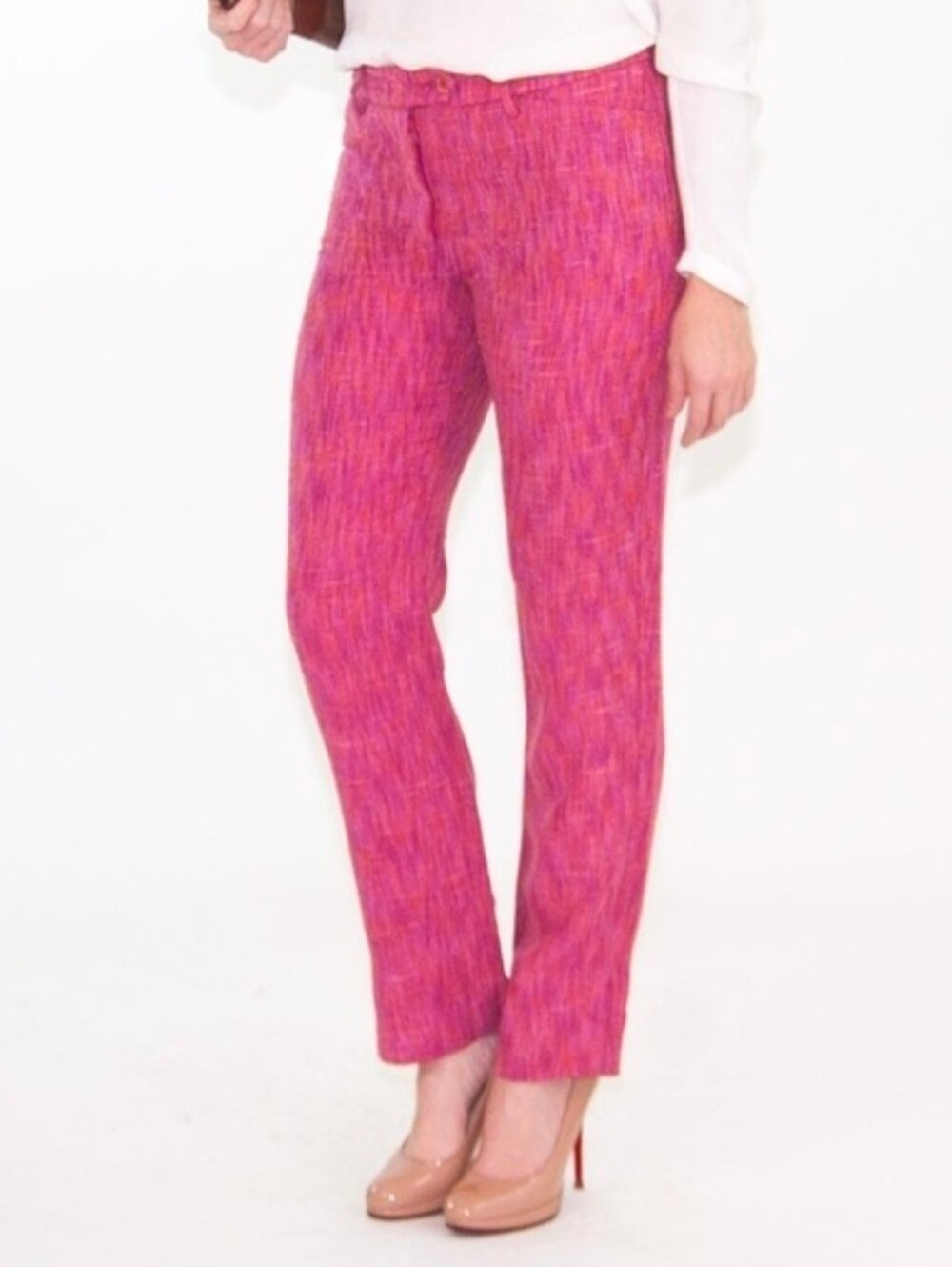 Dolce & Gabbana Elegant Pink Tweed Trousers
